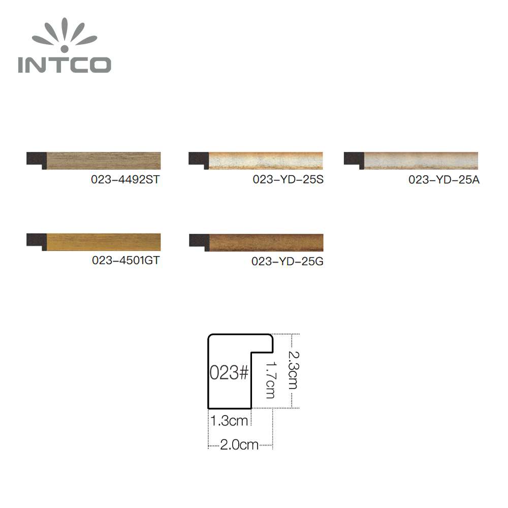 Intco picture frame molding profiles and optional finishes